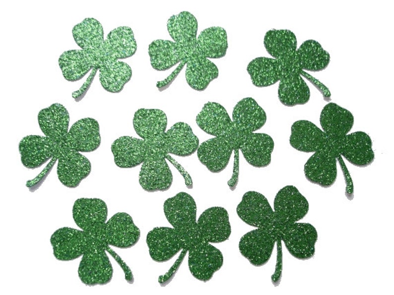 50 St. Patricks Day Glitter Green Shamrock Confetti Four-leaf - Etsy