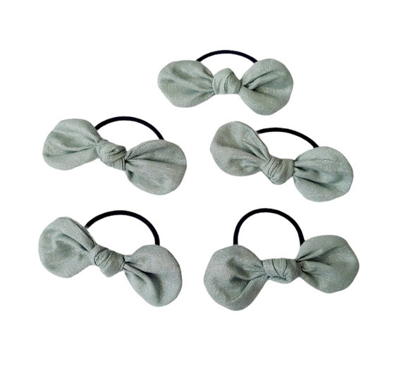 Sparkle Mint Green Top Knot Bow Hair Tie Bun Ponytail Holder Elastic Hair Girls Women Accessory Il_570xn