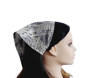 Cotton Hair Kerchief Bandana: Snake Print Boho Headwrap