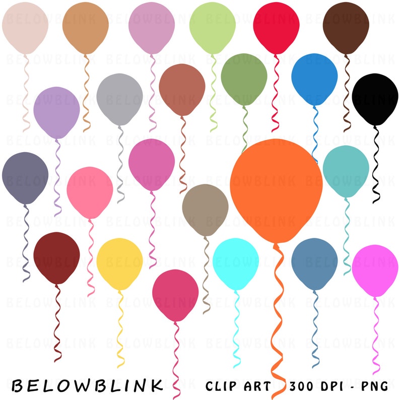 Balloons Digital Clip Art Commercial Use Instant Download - Etsy