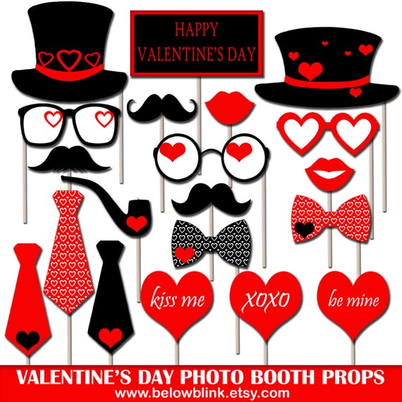 Valentines Day Photo Booth Props Printable Valentine s Day Photo Props Holiday Props Instant