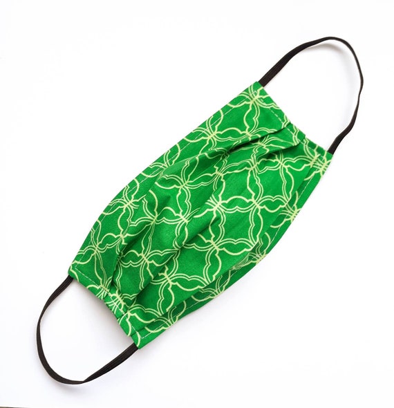 Green Face mask with filter pocket 100% cotton washable reusable protection cloth mask adult size Il_570xn