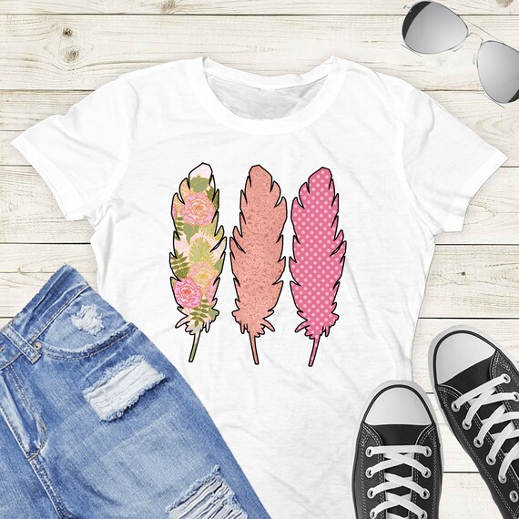 Feathers Sublimation Design Print Transfer Design Digital PNG Clipart DTG Printing Instant Download - TD91 Il_570xn