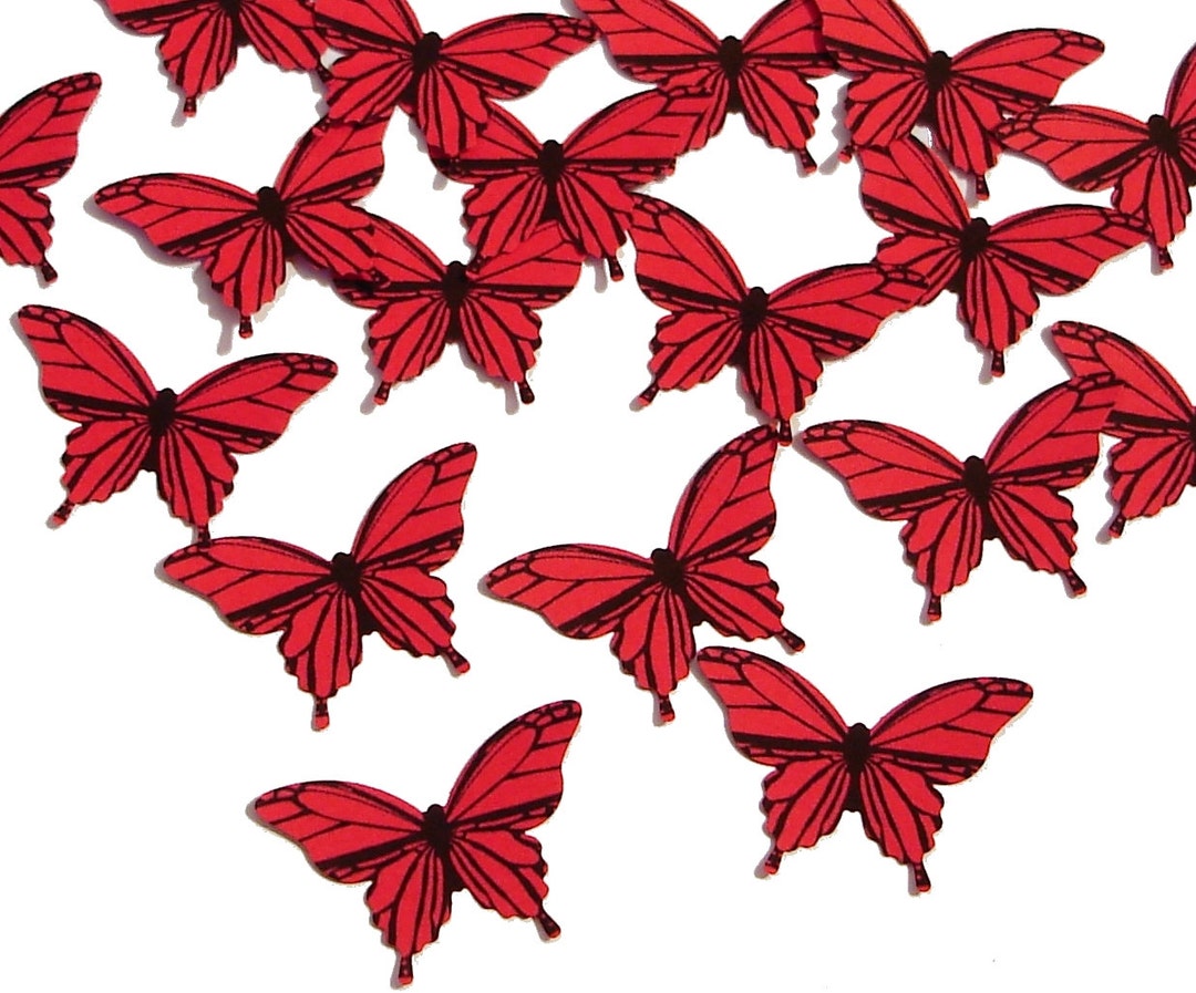 20 Red Butterfly Confetti, Table Scatter, Butterfly Party Decoration ...