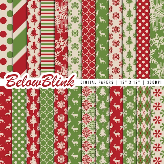 Christmas Digital Paper, Holiday Papers, Scrapbook Papers, Photography Backdrop, instant download - DP543 Il_570xn