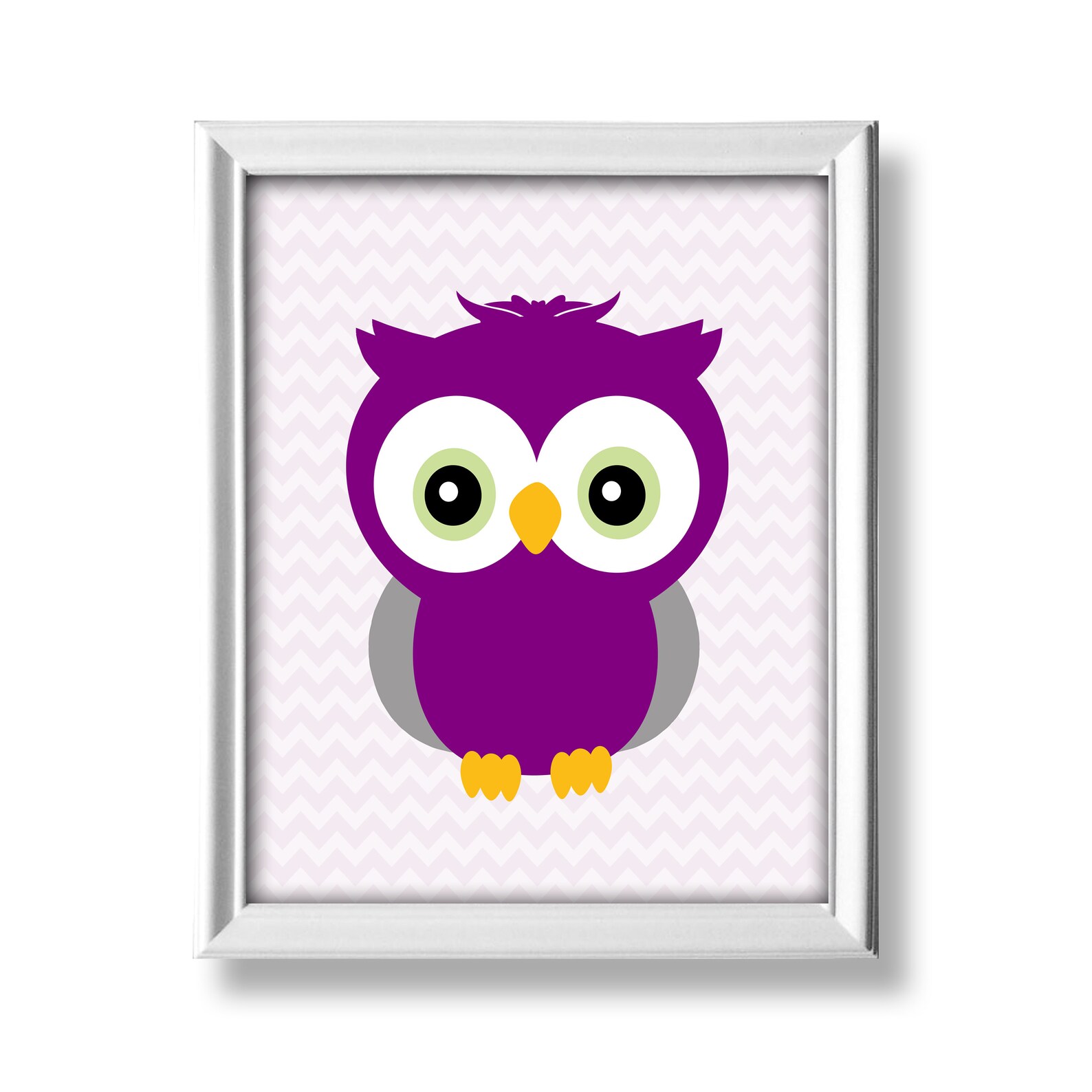 Owl Nursery Wall Decor Purple and Gray Owl Wall Art Dream Etsy