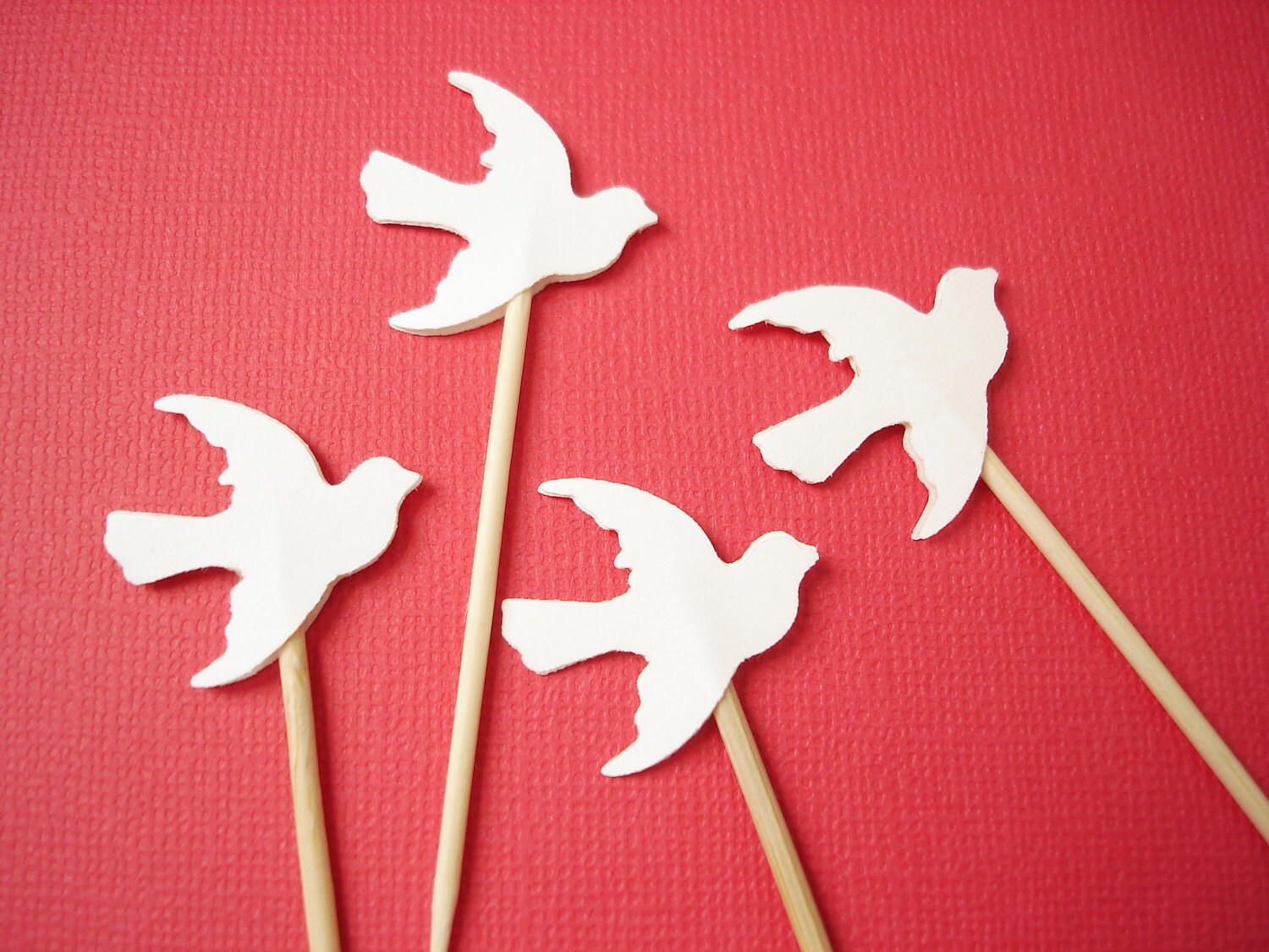 24 White Dove Cupcake Toppers Baby Shower Party Decorations Etsy