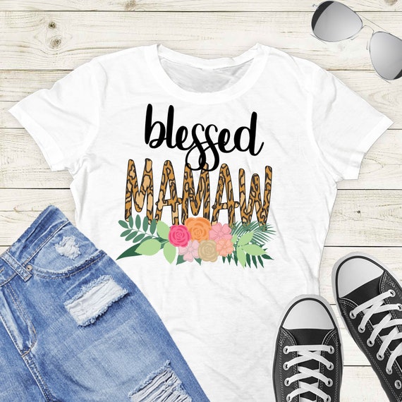 Blessed Mamaw Sublimation Download Print Transfer Design Digital PNG Clipart DTG Printing Commercial Use - TD123 Il_570xn