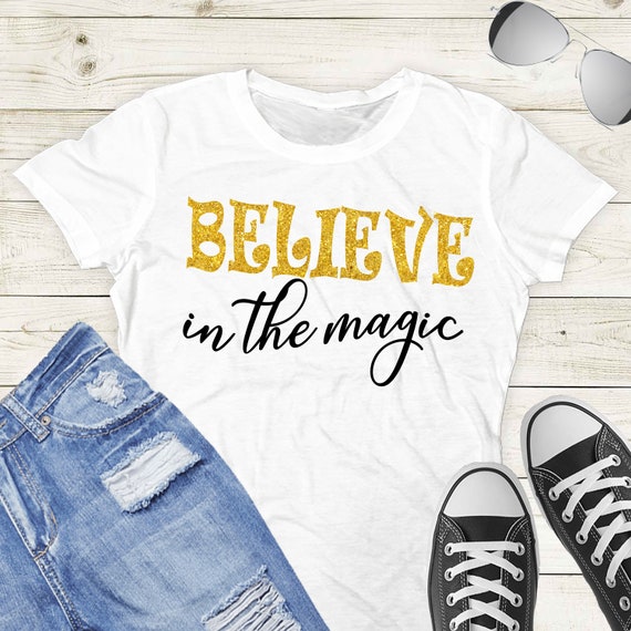 Gold Believe in the Magic Sublimation Design Graphic Tees PNG Clipart Printable Digital Design Instant Download - TD15 Il_570xn