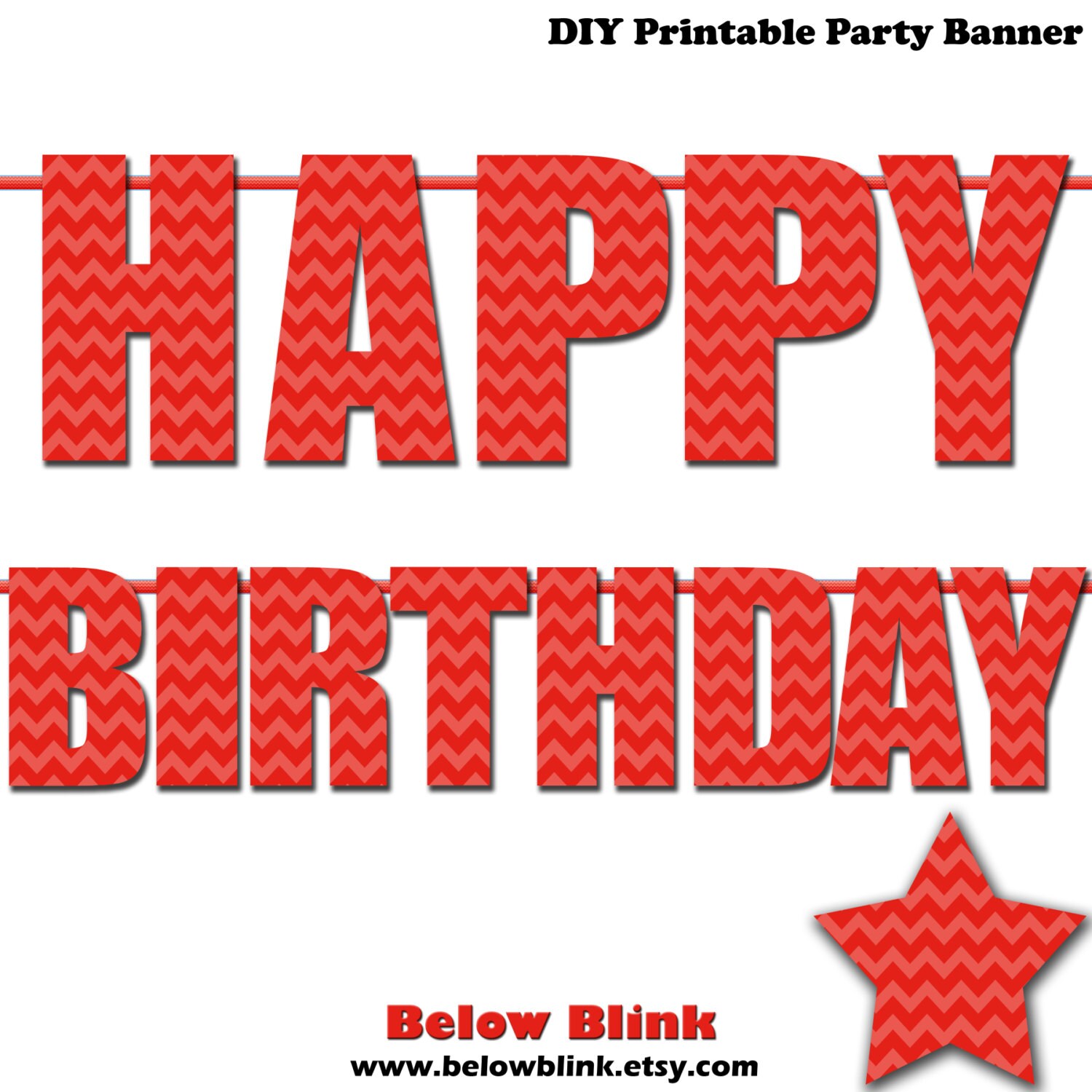 red happy birthday letter banner red chevron photo prop etsy