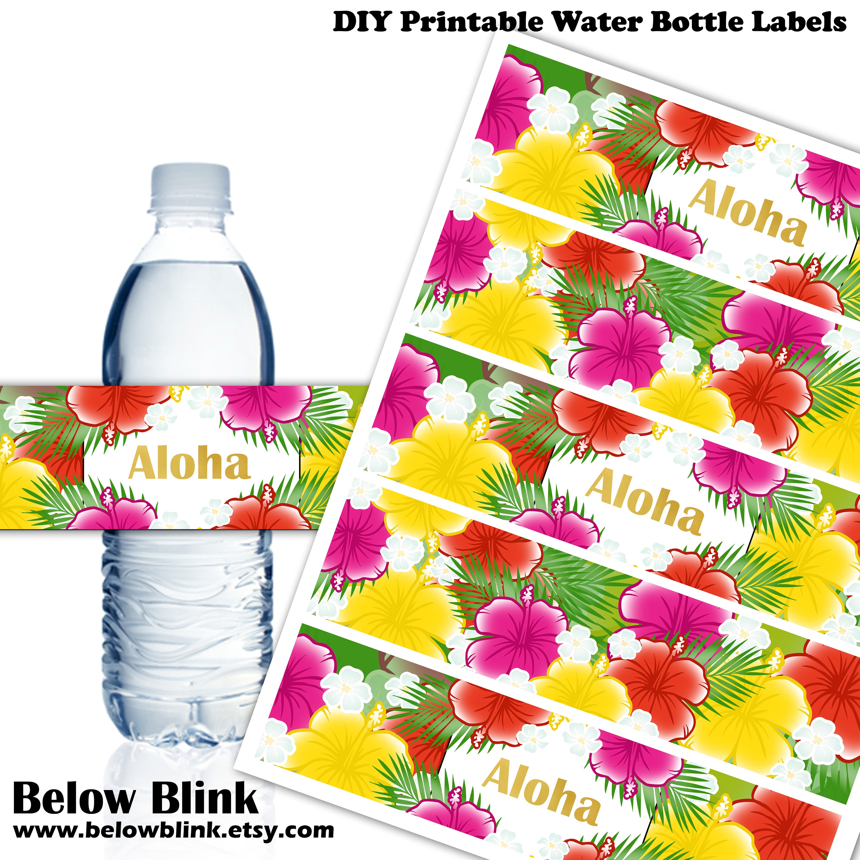 INSTANT DOWNLOAD Paris Themed Water Bottle Label Ooh La La 