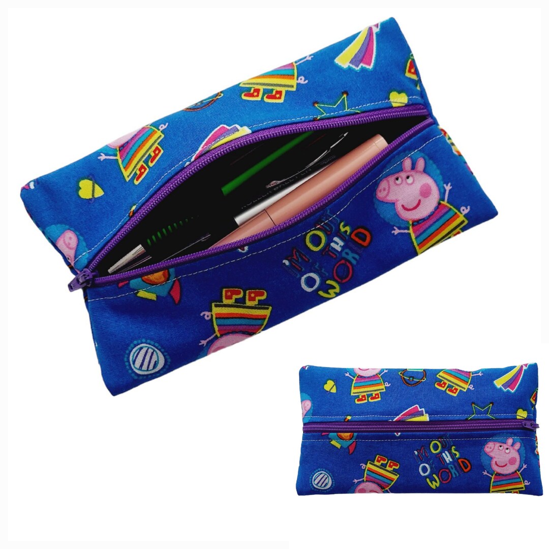 Peppa Pig Pencil Case for Kids Flat Pencil Case Pen Pouch Etsy