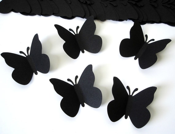 50 Large Black Butterfly Confetti, Butterfly Cutouts, Butterfly Table Scatter, Scrapbook Embellishments - LB166 Il_570xn