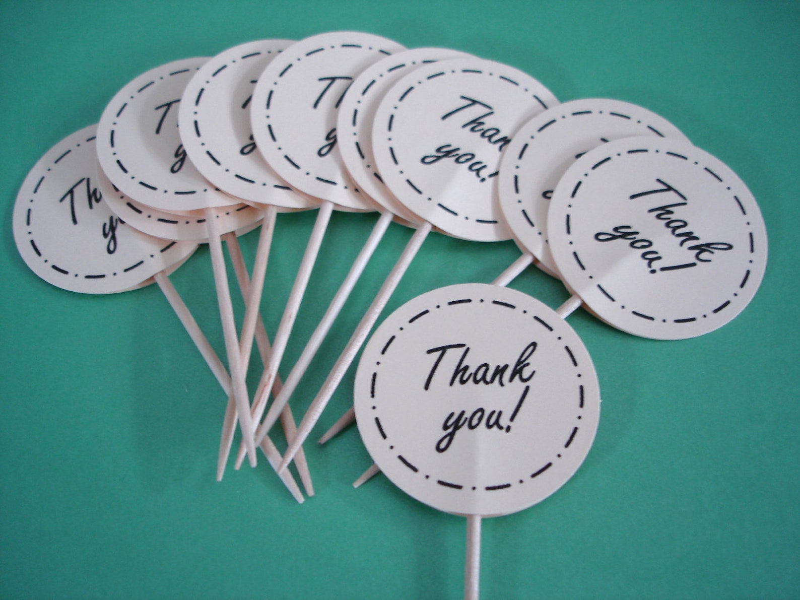10 Thank You Party Picks Cupcake Toppers Food Picks Etsy