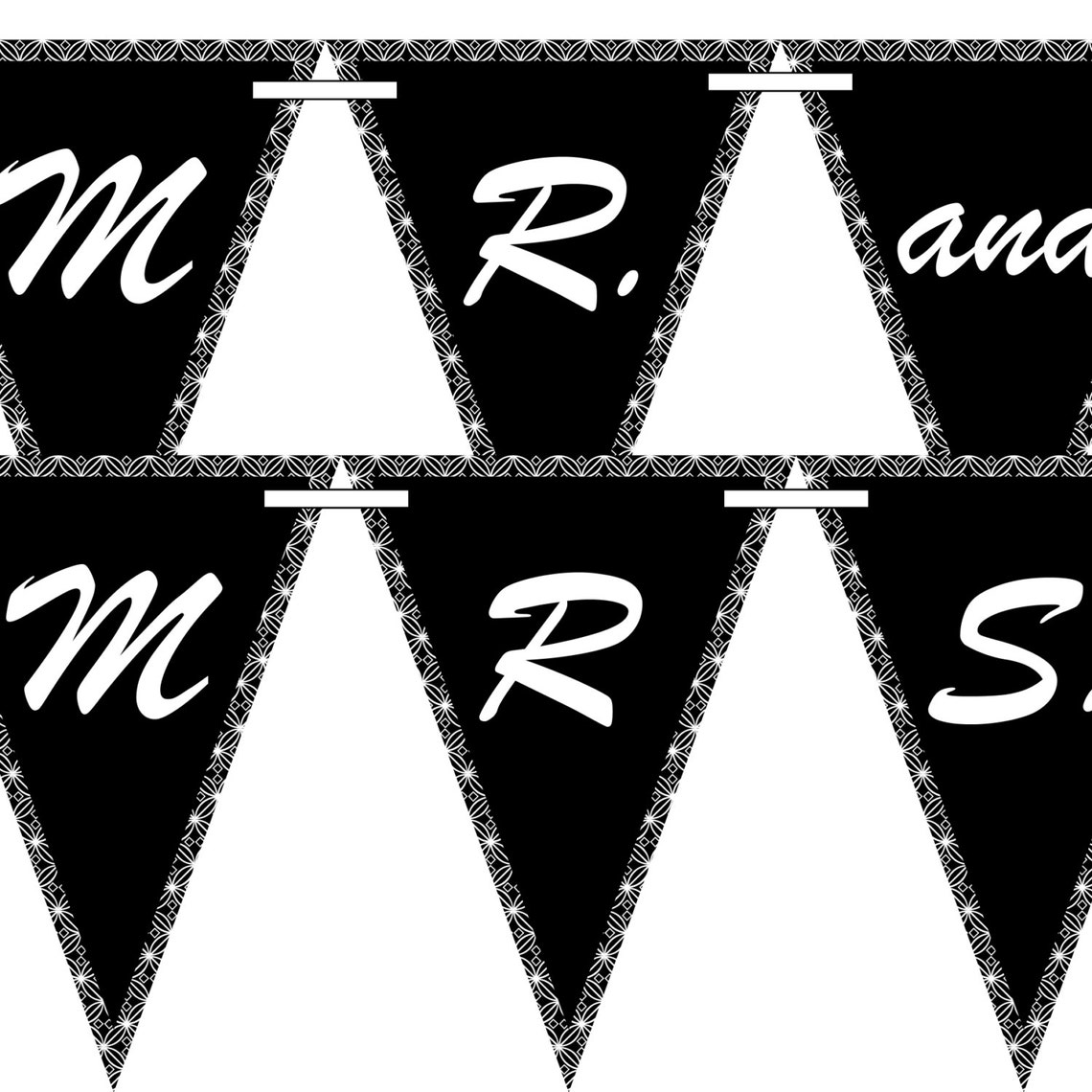 Mr &amp; Mrs Banner Wedding Banner Printable Pennant Banner | Etsy