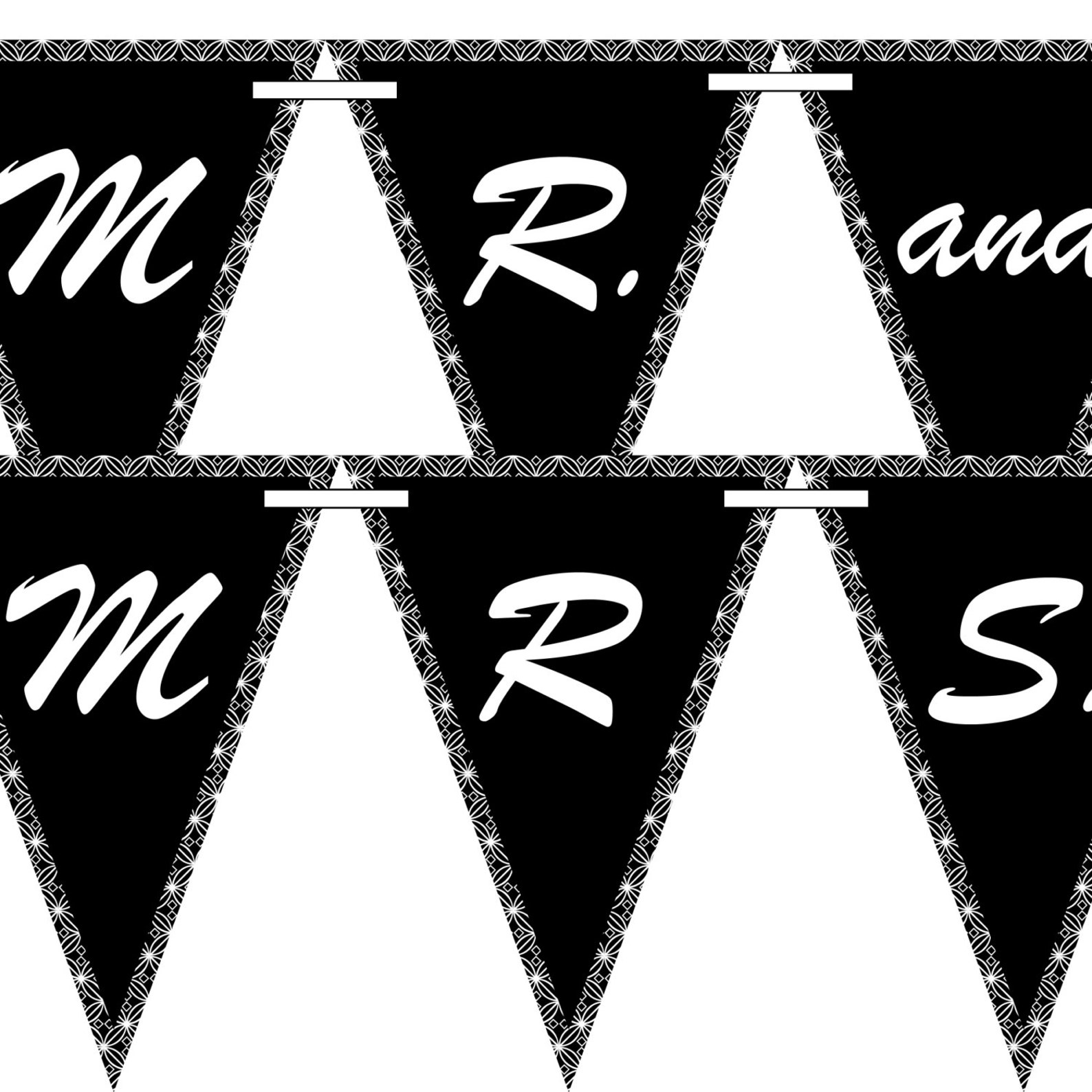 Mr &amp; Mrs Banner Wedding Banner Printable Pennant Banner | Etsy