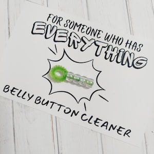 Lime Green Belly Button Lint Brush Gag Gift, Hilarious Novelty Gift for Pranks, White Elephant, For Someone Who Has Everything