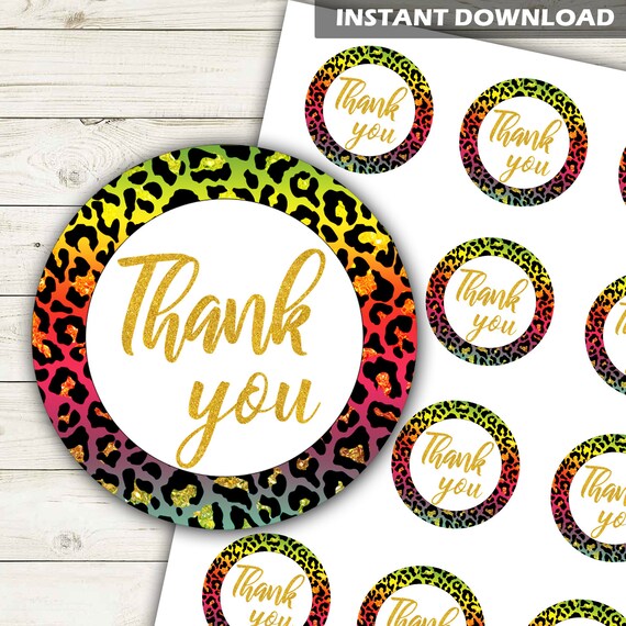 Leopard Rainbow Thank You Stickers Printable Thank You Labels Thank You Cupcake Toppers Instant Download Dp1026 By Belowblink Catch My Party Leopard Rainbow Thank You Stickers Printable Thank You Labels Thank You Cupcake Toppers Instant Download Dp1026 By Belowblink Catch My Party