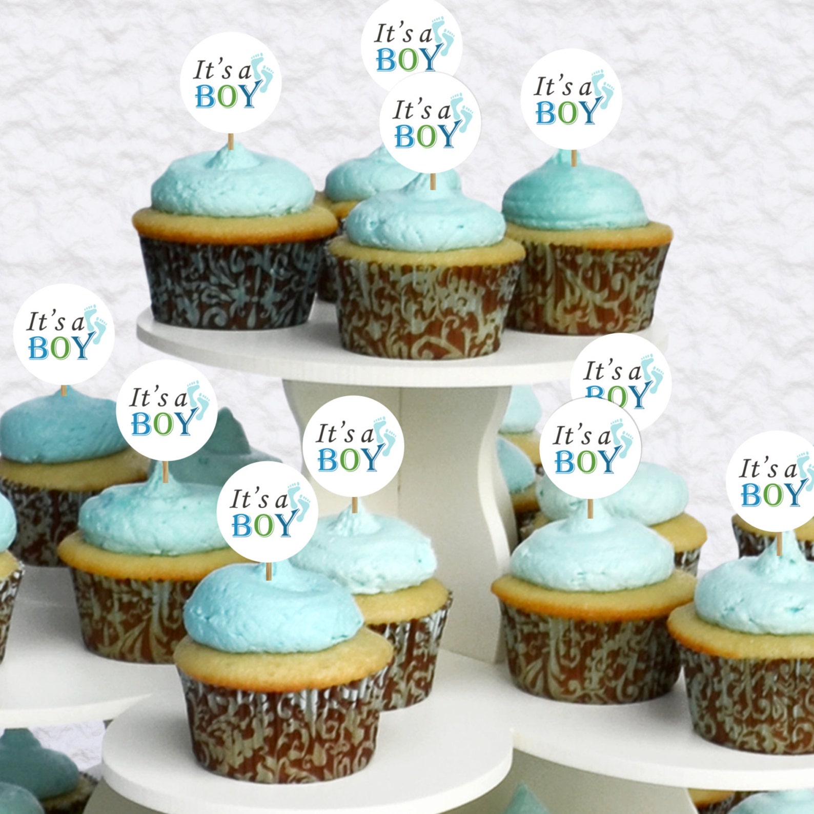 It's a Boy Cupcake Toppers 10CT Boy Baby Shower Etsy