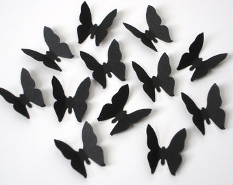 Black Royal Butterfly Confetti 100CT, Butterfly Party Decor, Wedding Invitation Filler, Garden Party Decoration - No273