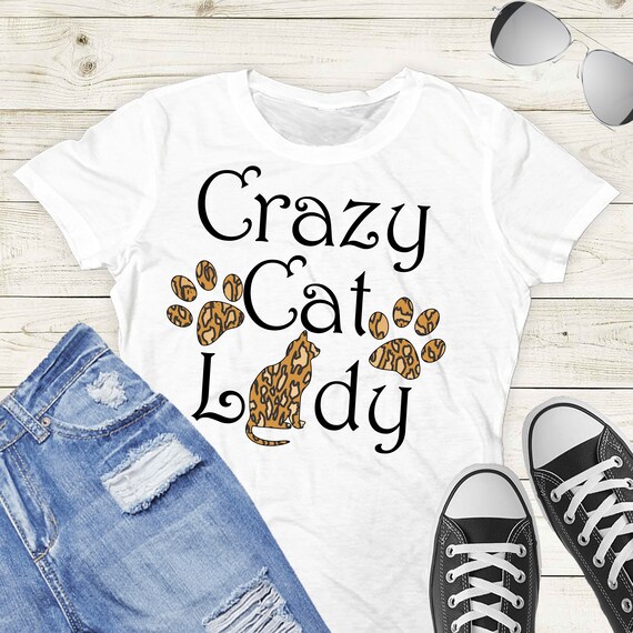 Crazy Cat Lady Sublimation Design, Print on demand, DTG Printing