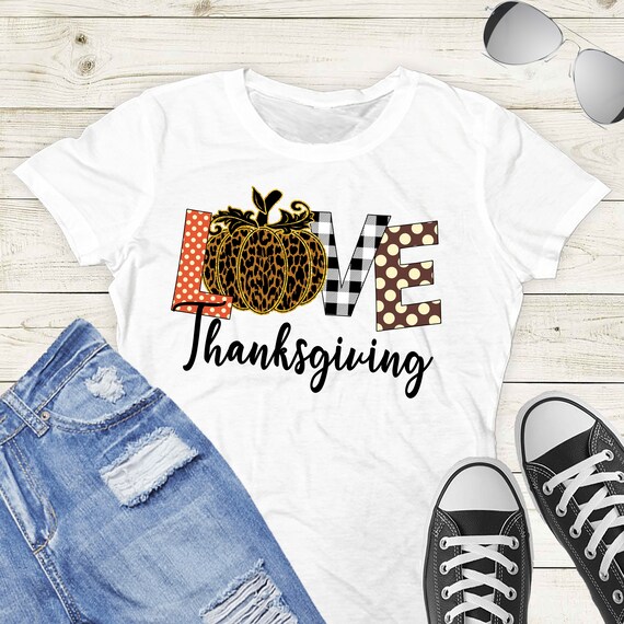 Love Thanksgiving Sublimation Design Print Transfer Design Digital PNG Clipart DTG Printing Instant Download Leopard Pumpkin - TD95 Il_570xn