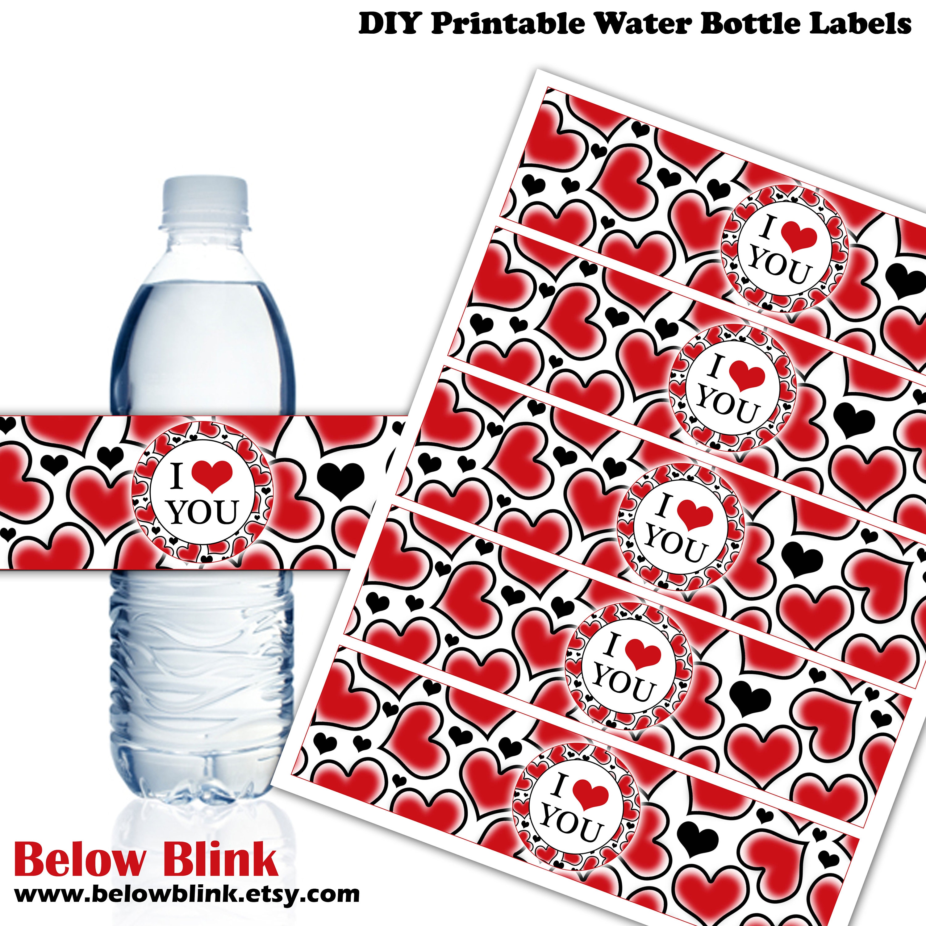Water Bottle Sticker Kids Valentines - Just Add Confetti
