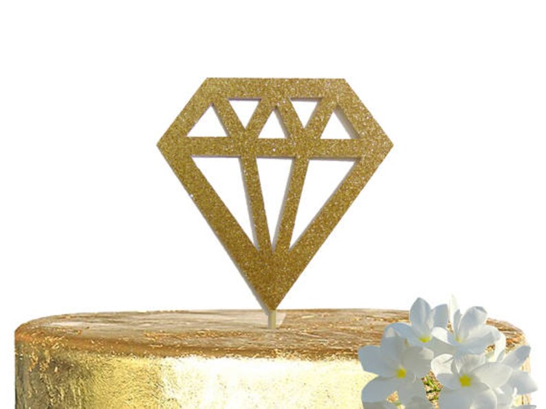 Diamond Cake Topper Bridal Shower Engagement Party Etsy