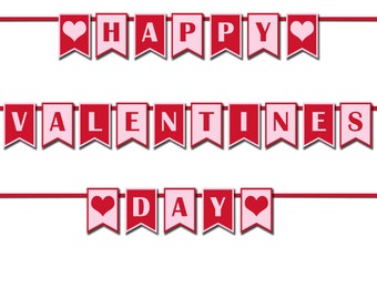Happy Valentines Day Banner, Printable Photo Prop Banner, Valentines Party Decorations, Printable Banner, Valentine's Day Party Decor-DP422