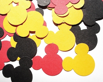 50 Mickey Mouse Confetti, Party Decor Supplies, Table Scatter Mickey Heads, Mickey Mouse Theme Party - No458