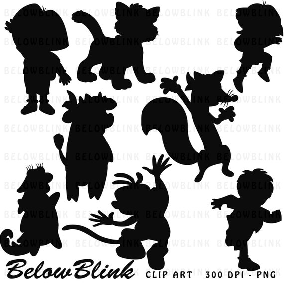 Dora the Explorer Silhouettes Clipart Clip Art Digital Scrapbooking Commercial Use - printable clipart - Instant Download - DP315 Il_570xn