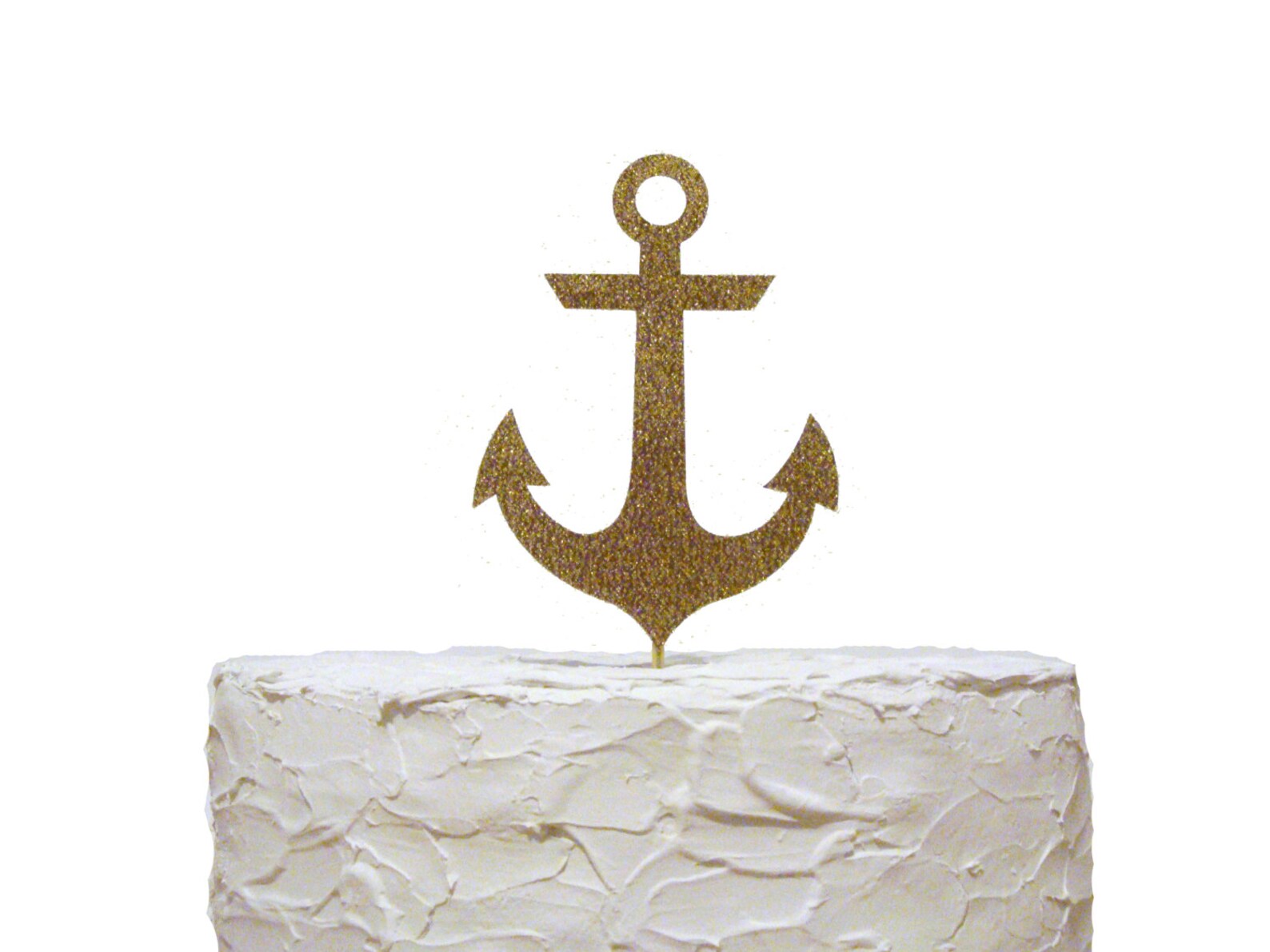 Glitter Gold Anchor Cake Topper Nautical Baby Shower Party Etsy