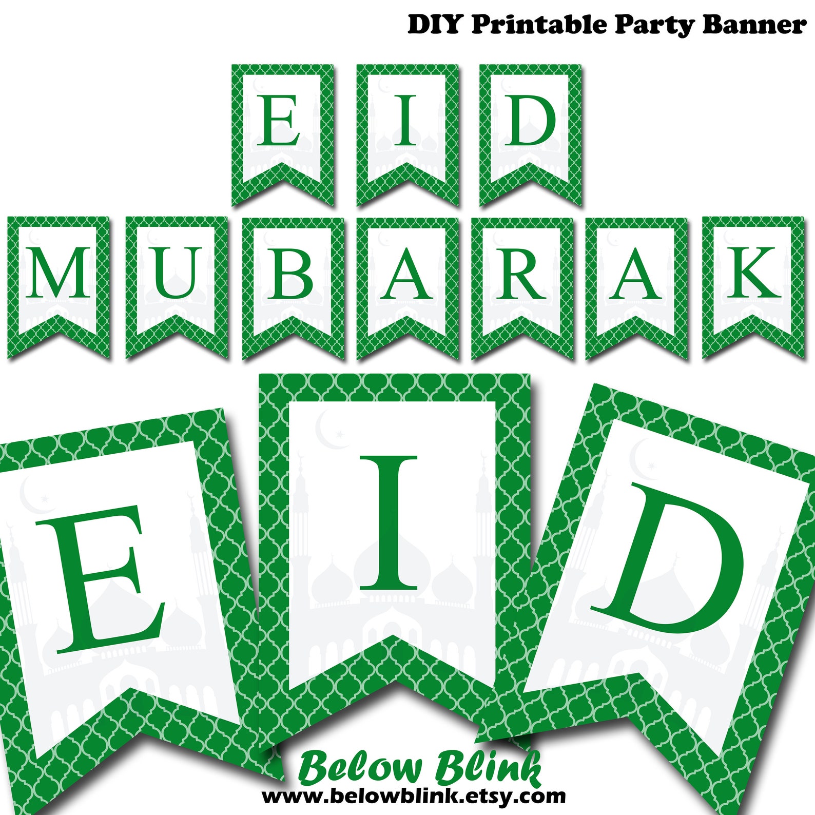 Eid Mubarak Cupcake Toppers Printable Tags Eid Favors Eid Etsy