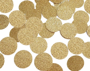 50 Glitter Gold Confetti Circles, St. Patrick's Day Confetti, 1" Gold Coins, Wedding Table Confetti, Bridal Shower, Graduation - No497