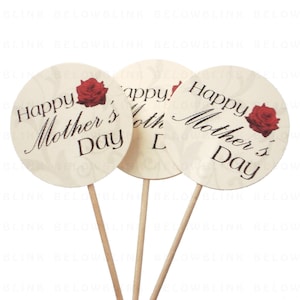 10 Happy Mother's Day Cupcake Toppers Food Picks | Etsy