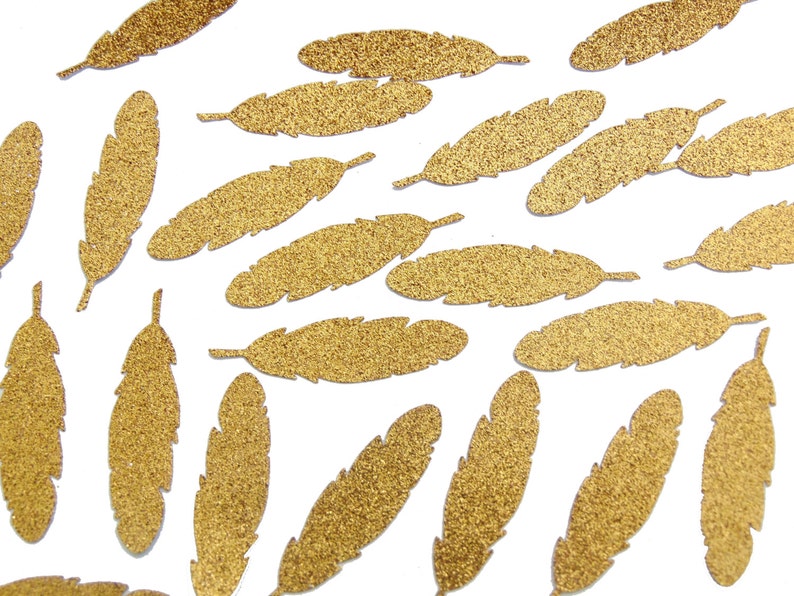 No417 Boho Wedding Tribal Baby Shower Bohemian Party Decorations 25 Feather Confetti