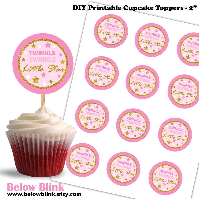Twinkle Little Star Cupcake Toppers Printable Twinkle Little Star Cupcake Toppers Printable