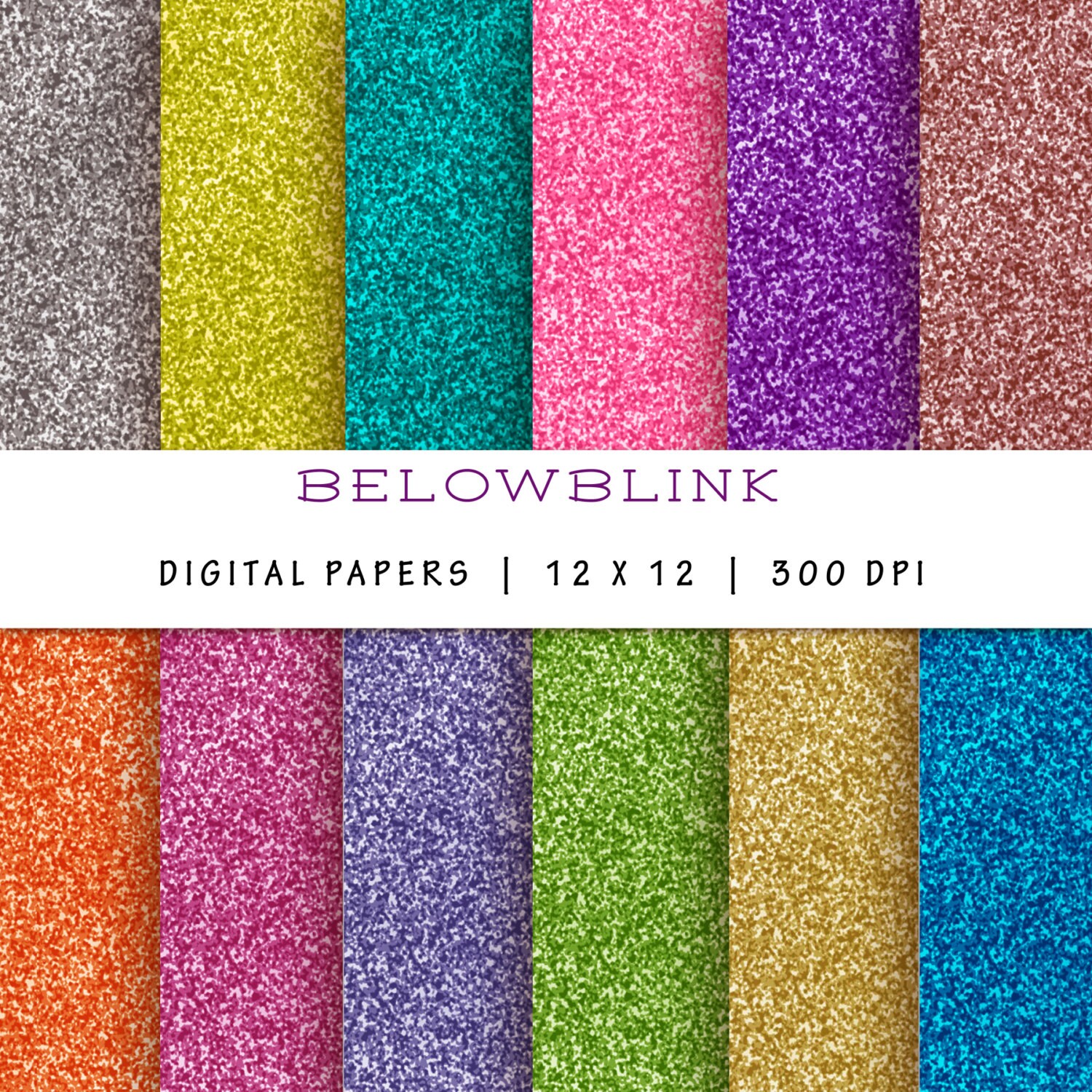 Glitter Digital Paper Pack Scrapbook Papers 12 Jpg Files 12 Etsy