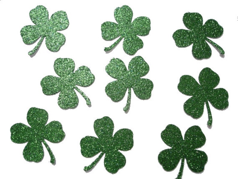 50 St. Patricks Day Glitter Green Shamrock Confetti Four-leaf - Etsy