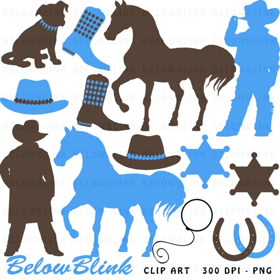 Cowboy Clipart Clip Art Digital Scrapbooking Commercial Use - printable clipart - Instant Download - DP367 Il_570xn