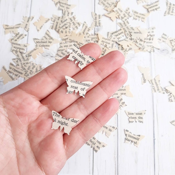 100 Vintage Book Butterfly Confetti, Wedding Butterflies, Invitation Filler, Butterfly Table Confetti, Butterfly Embellishments - No802 Il_570xn