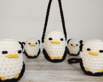 Crochet Swing Duck Car Hanging Ornament Accessories for Rearview Mirror Car Pendant Duck Hanging Swing