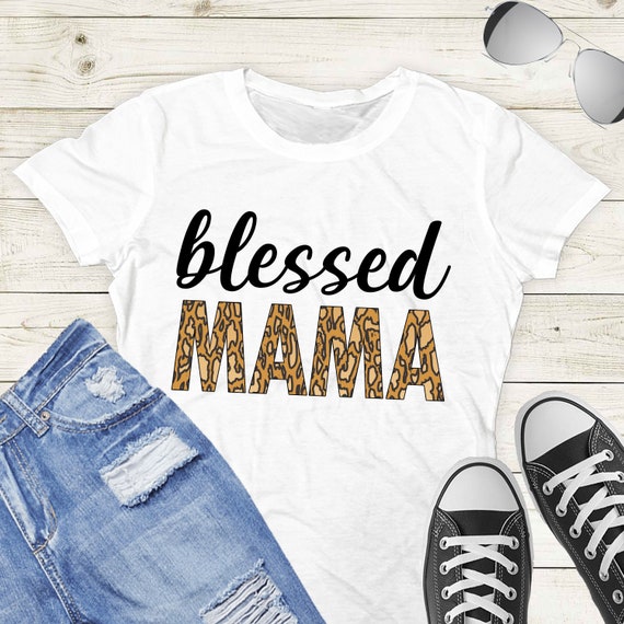 Leopard Blessed Mama PNG Sublimation Design Digital Clipart | Etsy