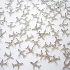 Mini Glitter Silver Airplane Confetti 100CT, Time Flies First Birthday, Airplane Party Decoration, Airplane Baby Shower, Plane - No495