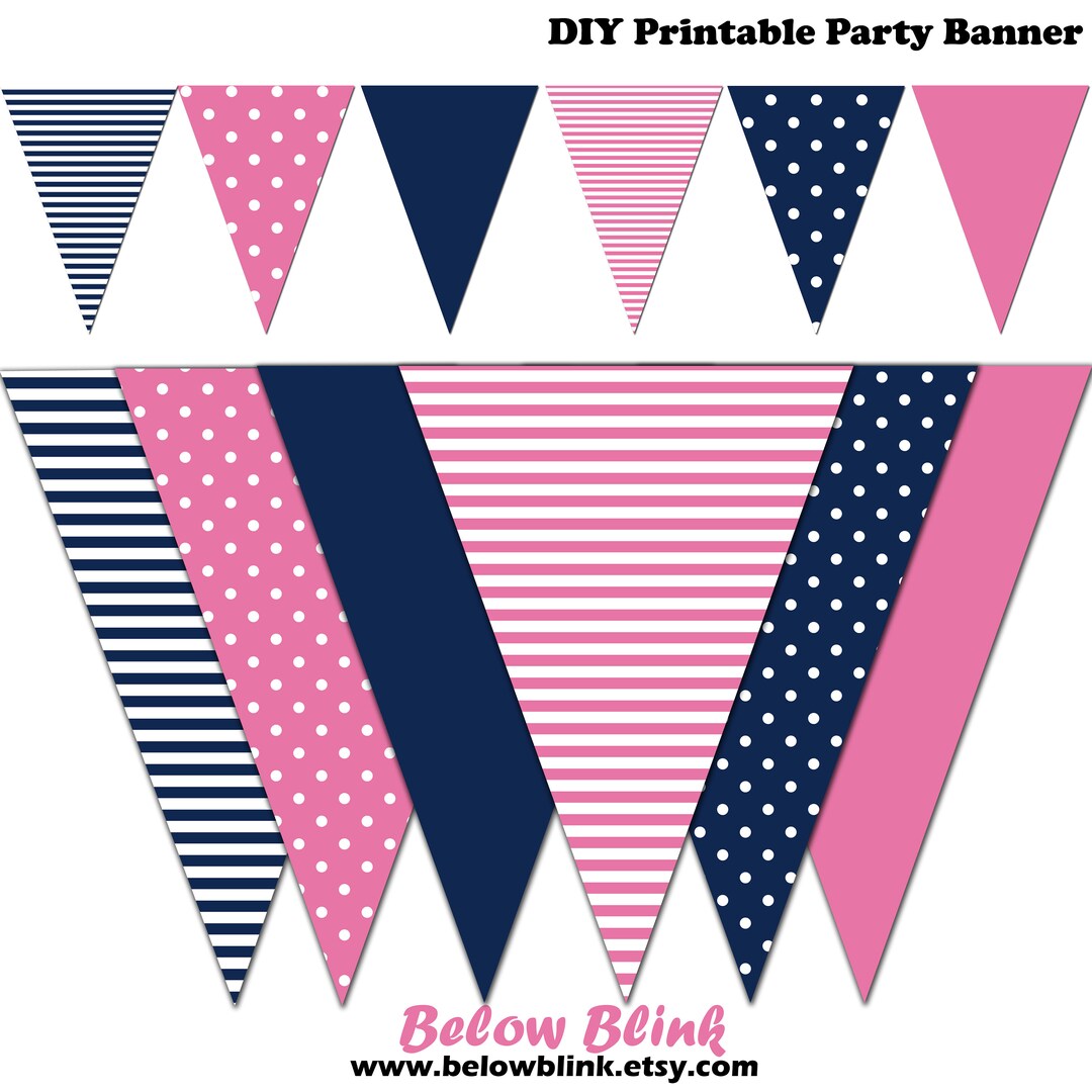 Nautical Banner Baby Shower Printable Banner Nautical Theme - Etsy