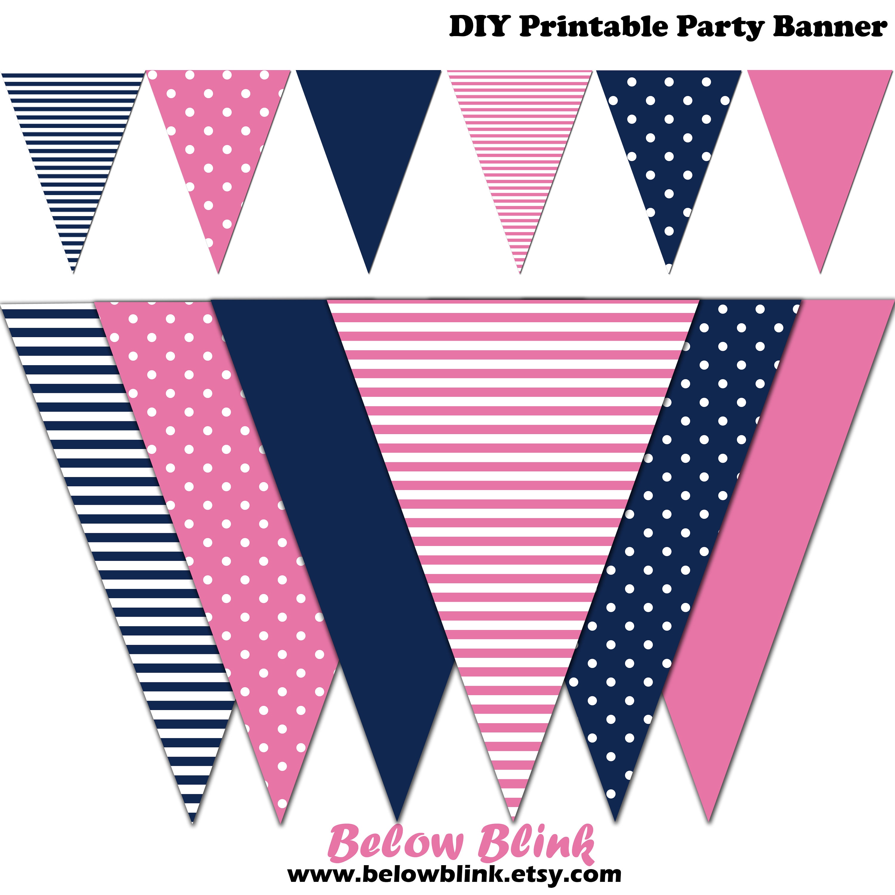 Nautical Banner Baby Shower Printable Banner Nautical Theme  Etsy Pertaining To Nautical Banner Template