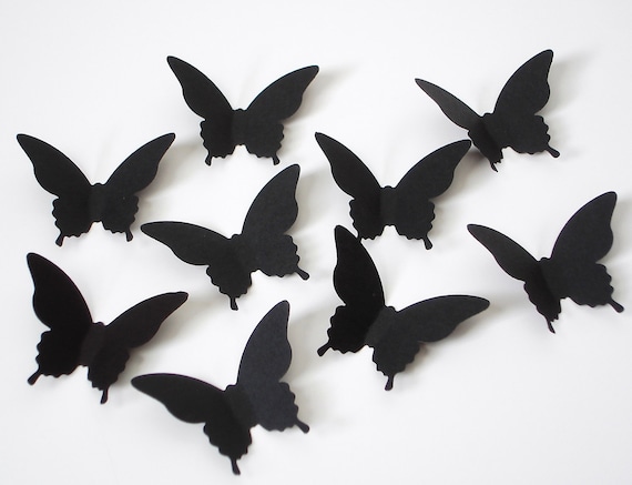 50 Black Butterfly Confetti, Wedding Table Scatter, Mobile Making DIY, Butterfly Art Supplies, Scrapbook Embellishments - No393 Il_570xn
