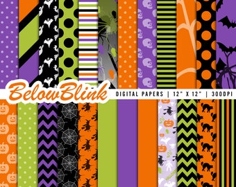 Halloween digitale papier, Spooky Scrapbook Papers, Halloween thema Party Decorations - Instant Download - DP456
