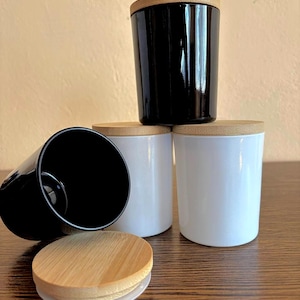 Glass Candle Jars with Bamboo Lid (Set of 6): Minimalist DIY Candle Containers