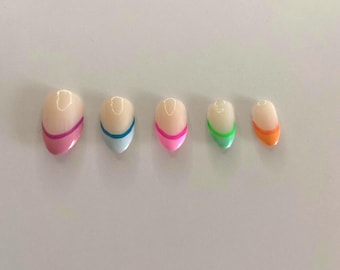 Colorful French Tip Nail Set: Playful Manicure